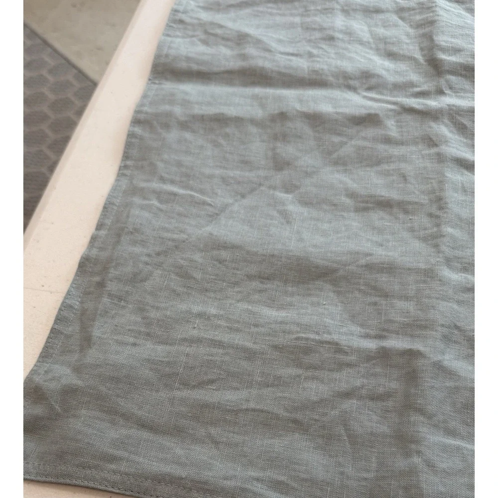 Simple&Opulence 100% Linen Euro Sham Pillow Cover – Dusty Blue – 26